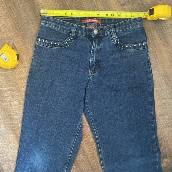 VNTG COS JEANS FLARE LEG W/EMBELLISHED RHINESTONE DETAILING MID RISE STRETCH - Picture 7 of 11